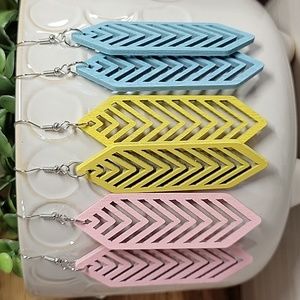 PASTEL WOOD EARRINGS, Choice of Color